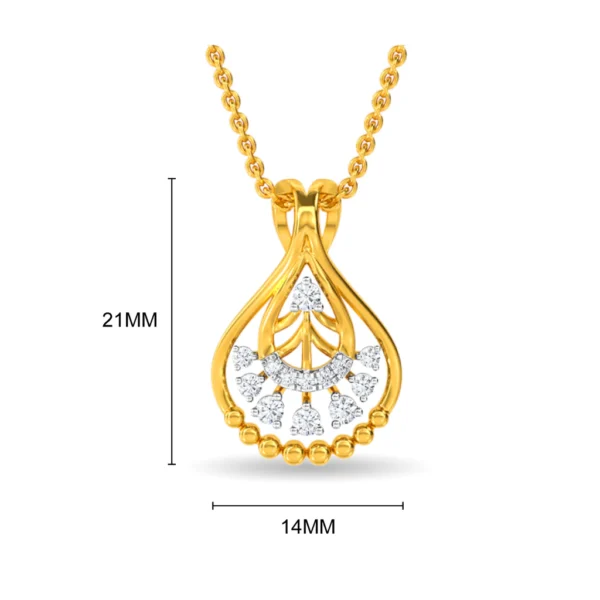 Gold Lab Diamond Delicate Halo Teardrop Pendant - Image 2