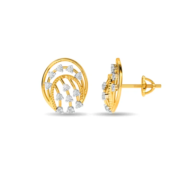 Gold Lab Diamond Radiant Waves Hoop Earrings - Image 5