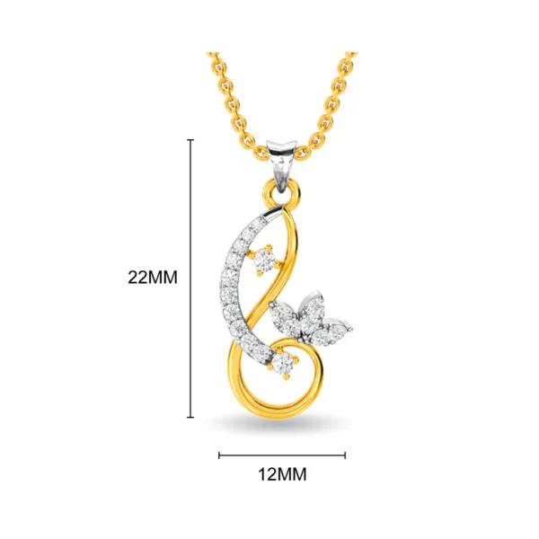 Gold Eternal Flutter Lab Diamond Pendant - Image 2