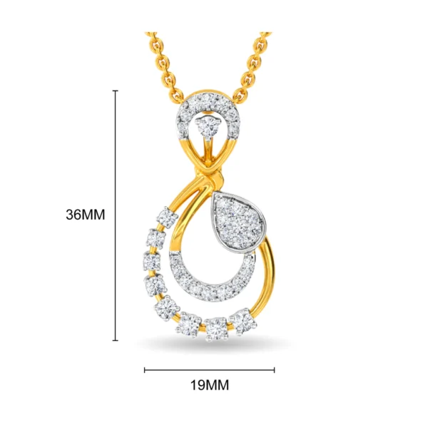 Gold Eternal Sparkle Dual Loop Lab Diamond Pendant - Image 2