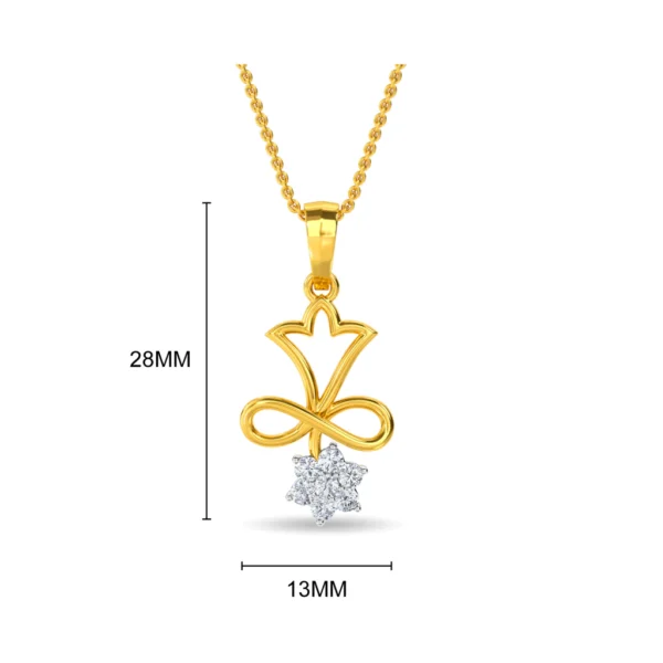 Gold Eternal Star Lab Diamond Pendant - Image 3
