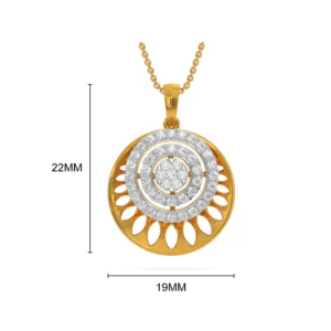 buy Gold Radiant Sunburst Diamond Pendant online- PE188