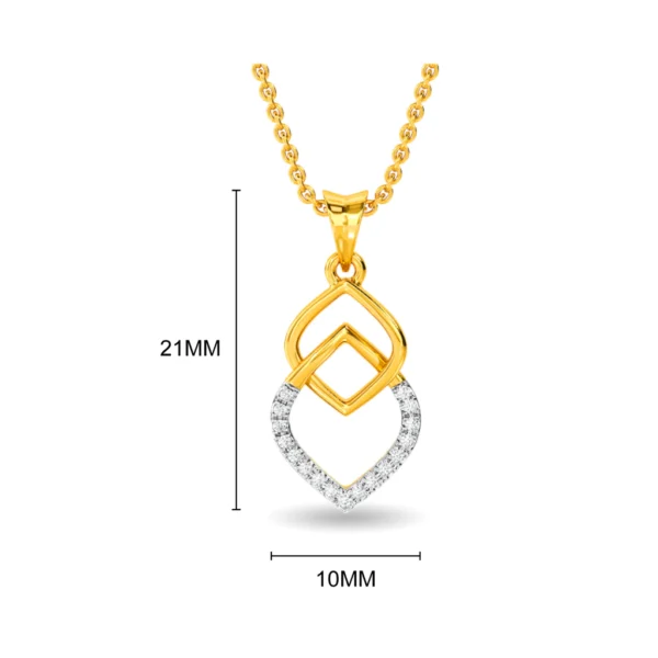 Interlocking Pattern Gold Lab Diamond Pendant for Her - Image 4