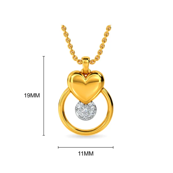 Nested Gold Heart Lab Diamond Pendant - Image 4