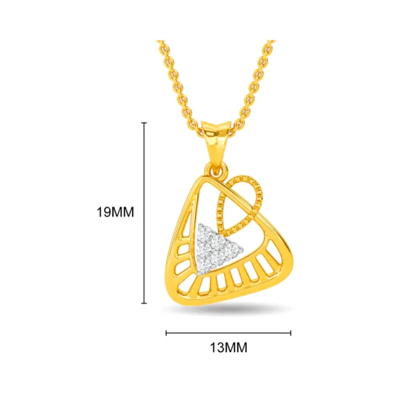 Stylized Triangular Gold Lab Diamond Pendant - Image 2