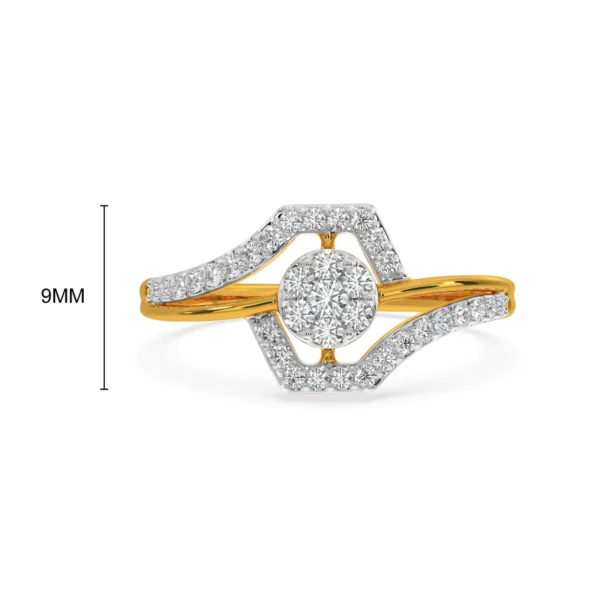 Gold Lab Diamond Mesmerizing Cluster Engagement Ring - Image 5
