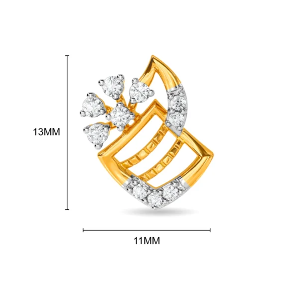 Gold Diamond Sparkling Flame Classic Hoop Earrings - Image 4