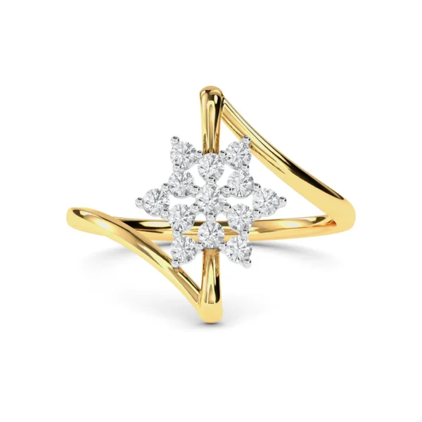 Floral Brilliance Cluster Lab Diamond Ring in Yellow Gold