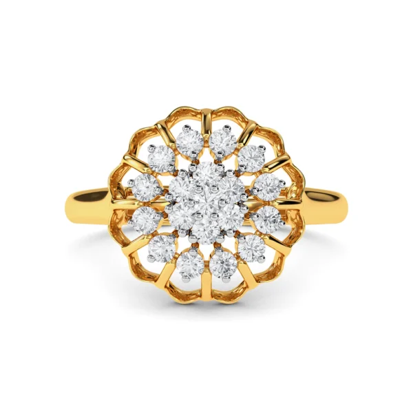 14KT Yellow Gold Floral Brilliance Cluster Lab Diamond Ring