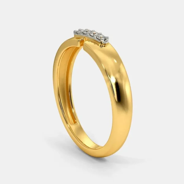 Elegant Wedding Band with Lab Diamond Accent for Him - Image 2