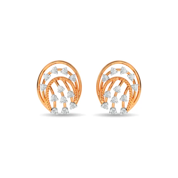 Gold Lab Diamond Radiant Waves Hoop Earrings - Image 3