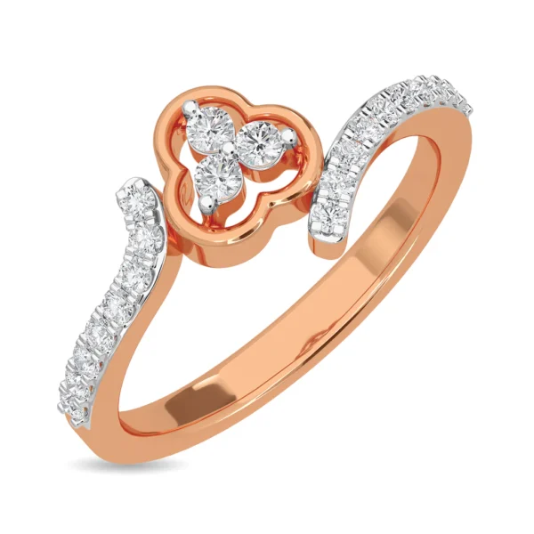 Gold Lab Diamond Unique Split Shank Design Ring - Image 3