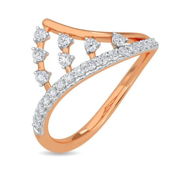 Gold Elegant Crossover Lab Diamond Engagement Ring - Image 5