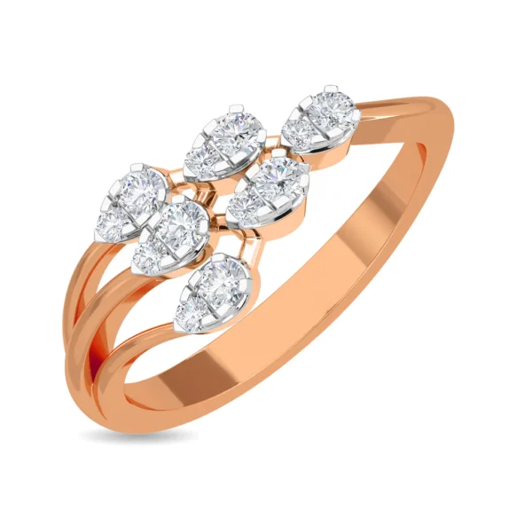 Gold Elegant Waves Lab Diamond Ring - Image 4