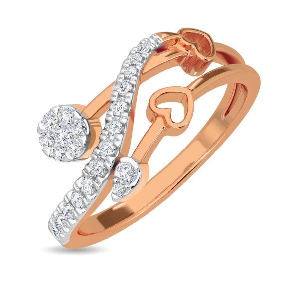 Golden Hearts Modern Twist Lab Diamond Ring - Image 5