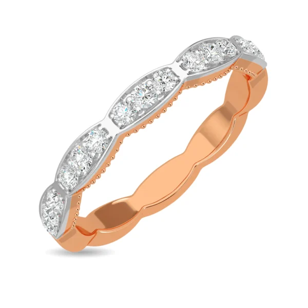 Gold Wavy Rhythm Lab Diamond Band Ring - Image 5