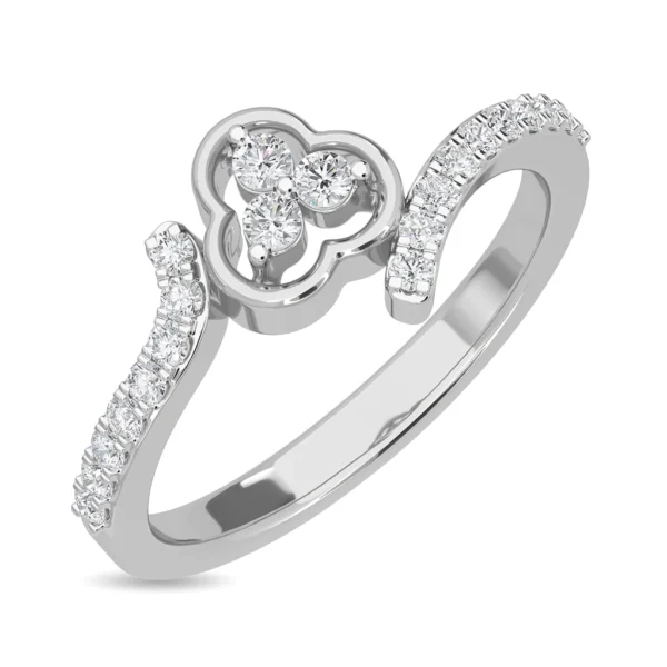 Gold Lab Diamond Unique Split Shank Design Ring - Image 2