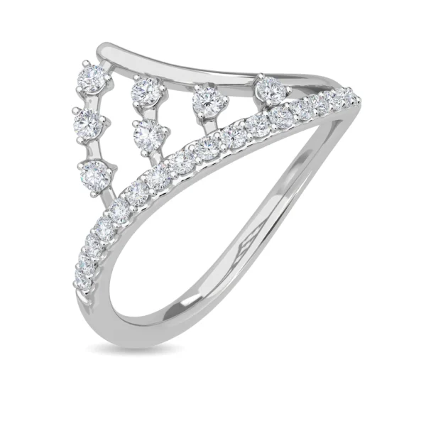Gold Elegant Crossover Lab Diamond Engagement Ring - Image 4