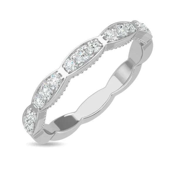 Gold Wavy Rhythm Lab Diamond Band Ring - Image 4