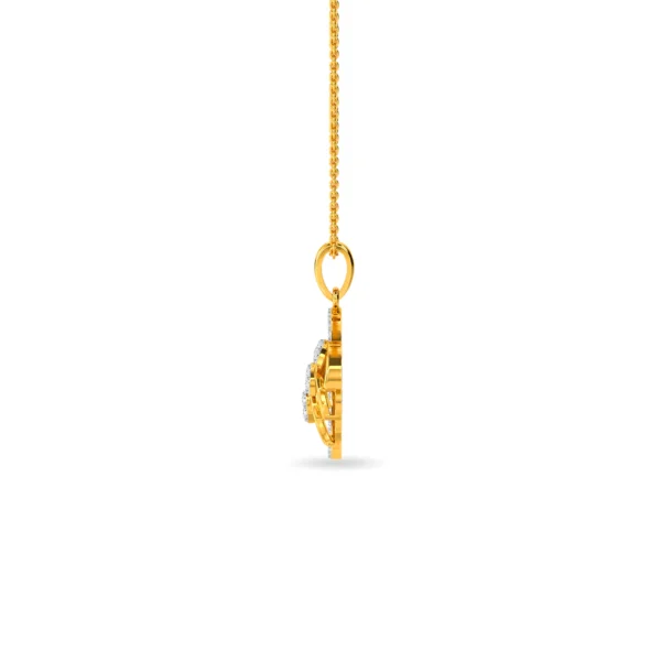 Gold Blossoming Radiance Lab Diamond Pendant - Image 3