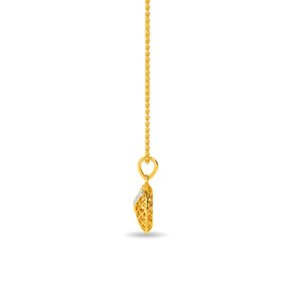 Crisscross Sparkle Sphere Gold Lab Diamond Pendant - Image 3