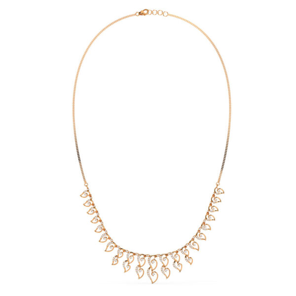 Elegant Gold Hearts Cascade Lab Diamond Necklace - Image 2