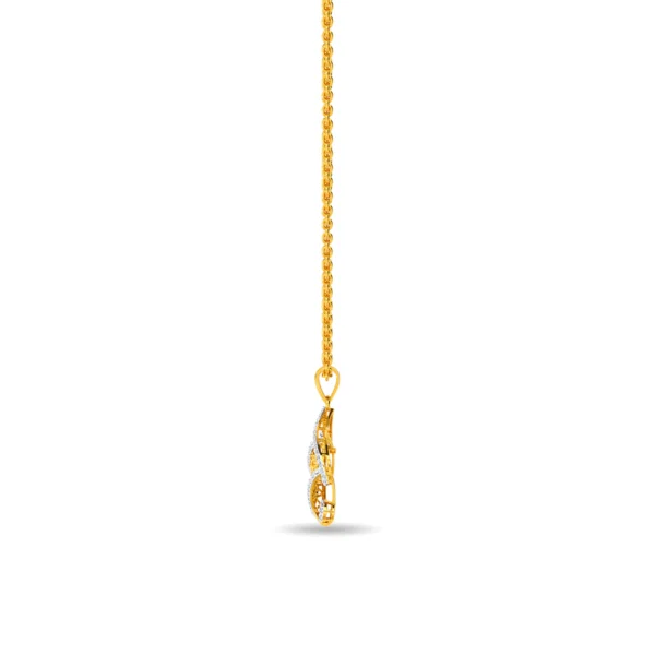 Elegant Gold Swirl Lab Diamond Lattice Pendant - Image 3
