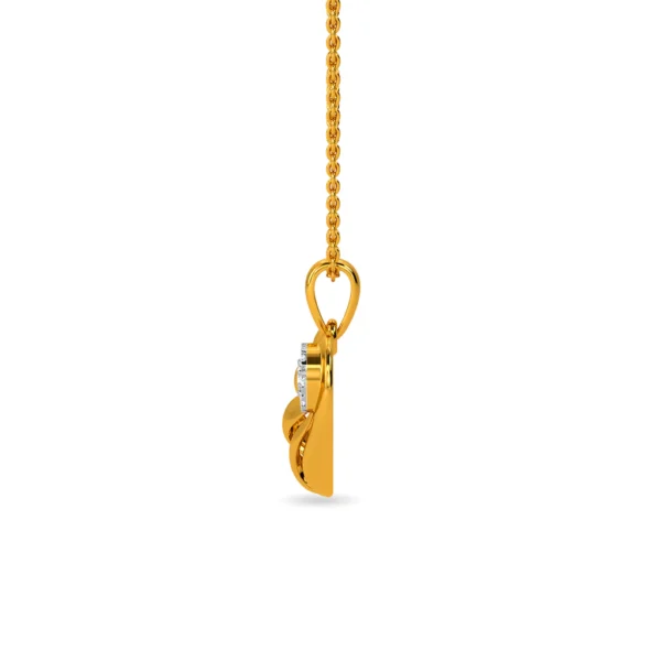 Elegant Swirl Heart Pendant with Lab Diamond Accents - Image 3