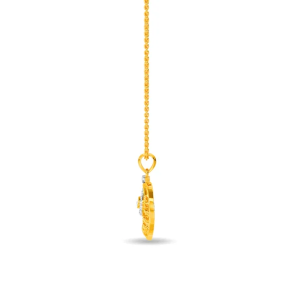 Glowing Circular Cluster Swirl Lab Diamond Pendant - Image 3
