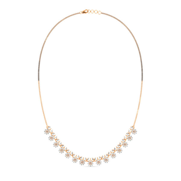 14KT Gold Crystal Crest Diamond Necklace - Image 3
