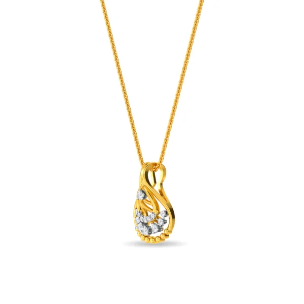 Gold Lab Diamond Delicate Halo Teardrop Pendant - Image 4