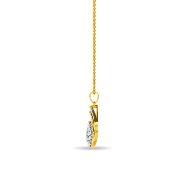 Gold Lab Diamond Elegant Teardrop Cluster Pendant - Image 3