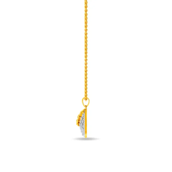 Gold Lab Diamond Radiant Bifurcated Fan Pendant - Image 3