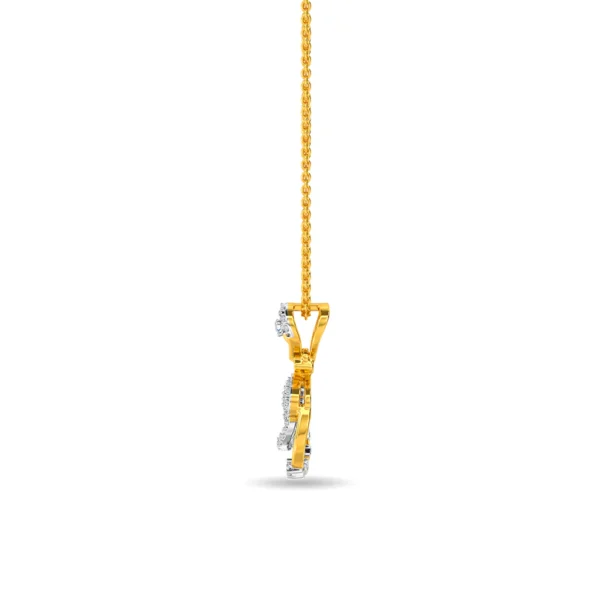 Gold Eternal Sparkle Dual Loop Lab Diamond Pendant - Image 3