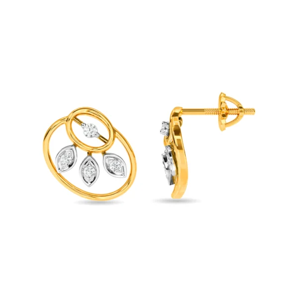 Gold Loops Marquise Lab Diamond Stud Earrings - Image 2