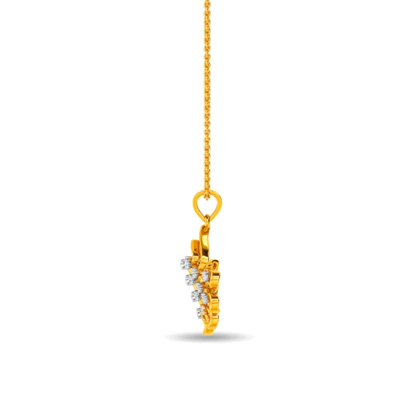 Gold Sparkling Symmetrical Design Lab Diamond Pendant - Image 3