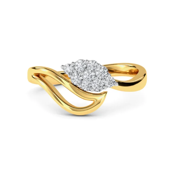 Intertwined Gold Oval-Shape Lab Diamond Ring for Her