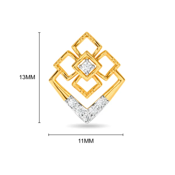Nested Brilliance Geometric Gold Lab Diamond Earrings - Image 2