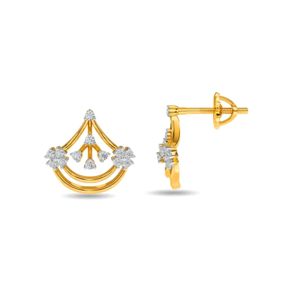 Regal Chandelier Elegance Gold Lab Diamond Earrings - Image 3