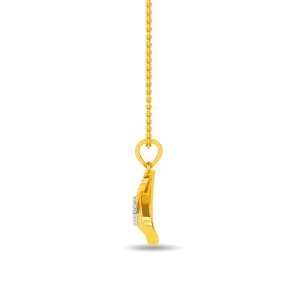 Stylized Triangular Gold Lab Diamond Pendant - Image 3