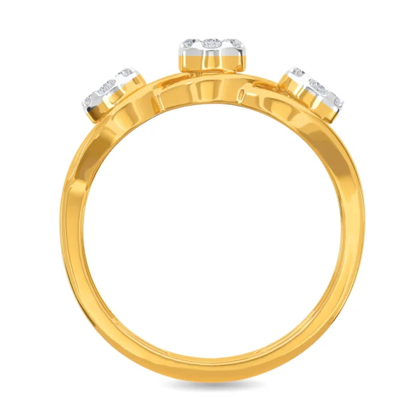 Triple Loop Cluster Lab Diamond Ring in Yellow Gold - Image 3