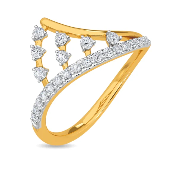 Gold Elegant Crossover Lab Diamond Engagement Ring - Image 3