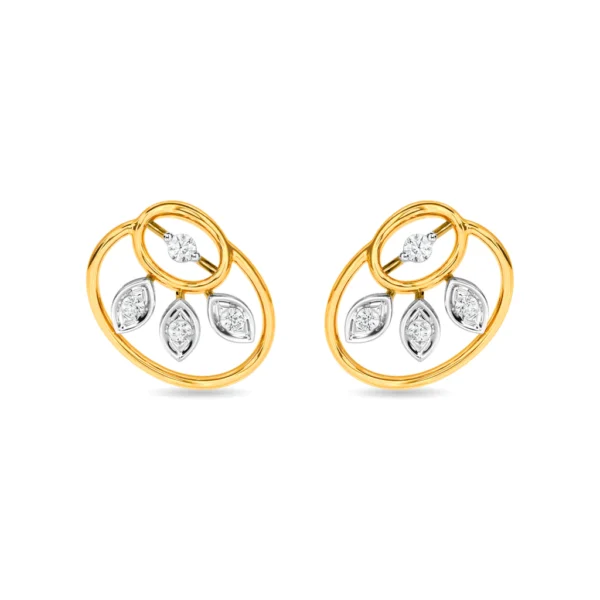 Gold Loops Marquise Lab Diamond Stud Earrings