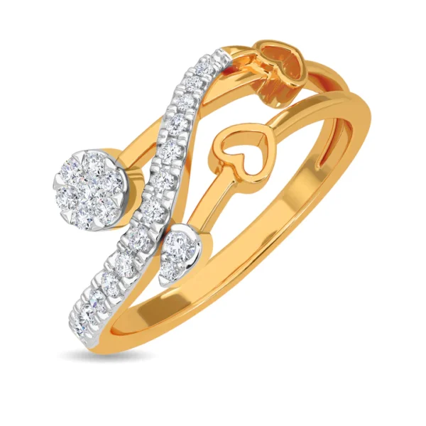 Golden Hearts Modern Twist Lab Diamond Ring - Image 3