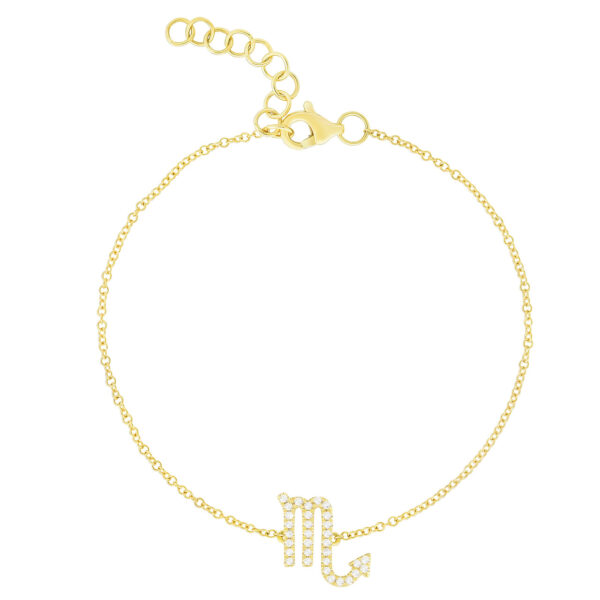 14KT Gold Lab Diamond Scorpio Zodiac Sign Bracelet