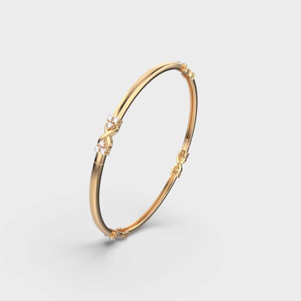 Gold Diamond Infinity Love and Light Bangle - Image 4