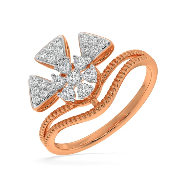 A Modern Gold Lab Diamond Trilogy Engagement Ring - Image 4