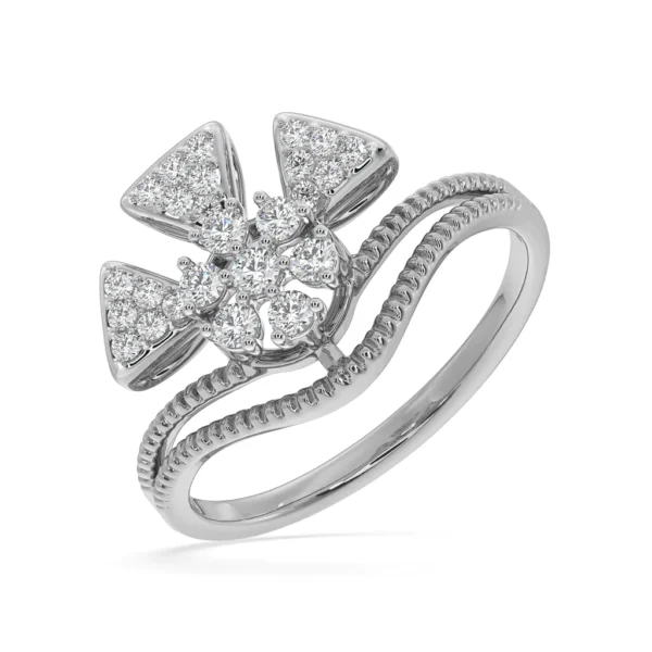 A Modern Gold Lab Diamond Trilogy Engagement Ring - Image 5