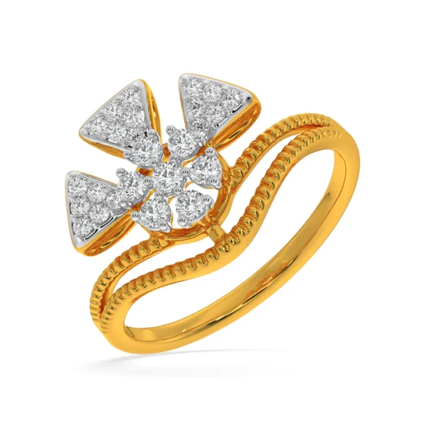 A Modern Gold Lab Diamond Trilogy Engagement Ring