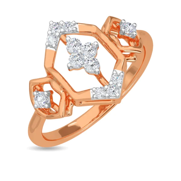 Art Deco-Inspired Gold Lab Diamond Engagement Ring - Image 5